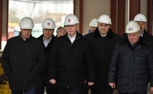 01 февраля 2016 Мэр Москвы Сергей Собянин осмотрел ход строительства электродепо Лихоборы
